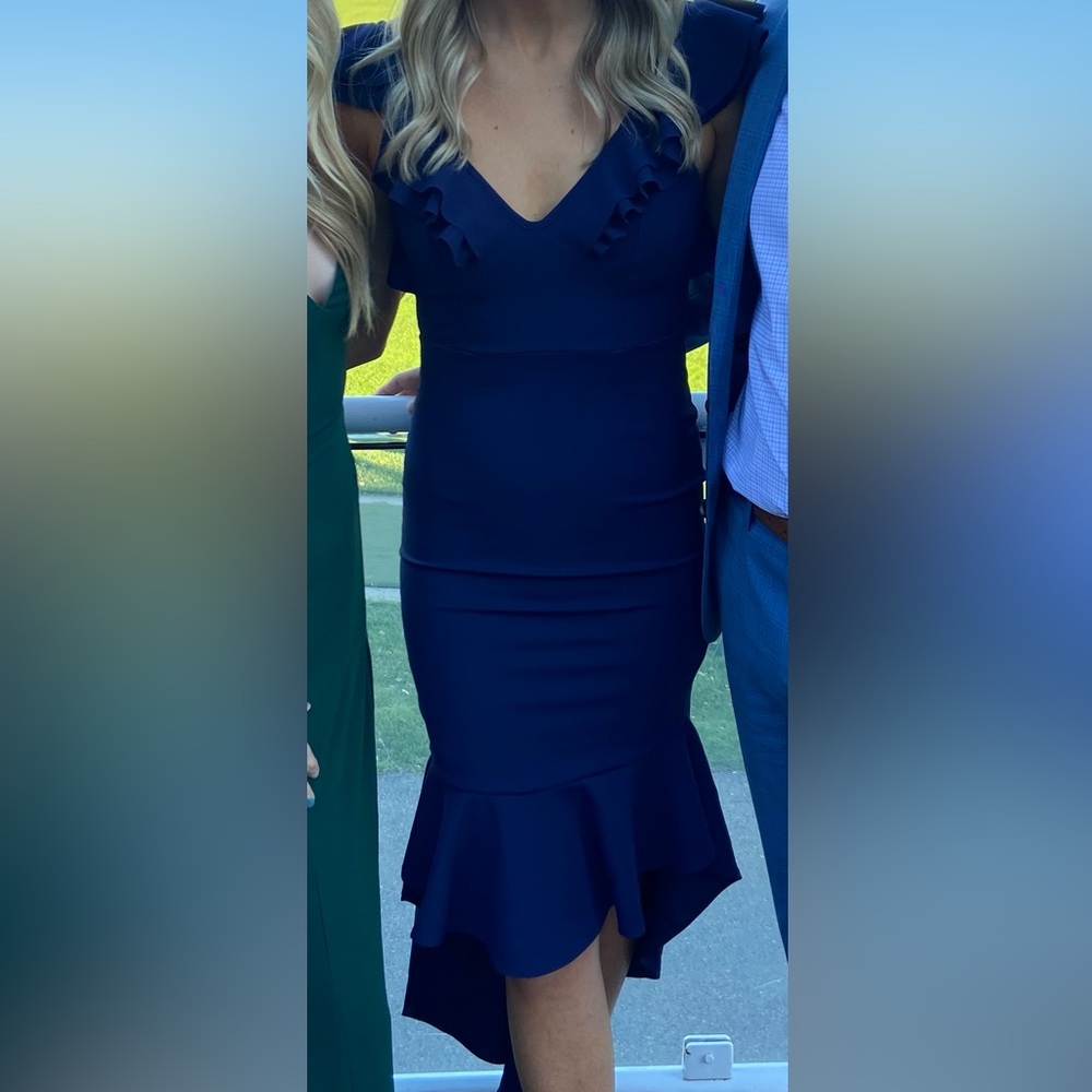 Hello Molly navy midi dress. Worn once, size small